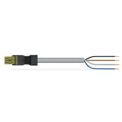 pre-assembled connecting cable; Eca; Socket/open-ended; 4-pole; Cod. B; Control cable 4 x 1.0 mm²; 3 m; 1,00 mm²; light green