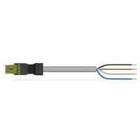 pre-assembled connecting cable; Eca; Socket/open-ended; 4-pole; Cod. B; Control cable 4 x 1.0 mm²; 3 m; 1,00 mm²; light green