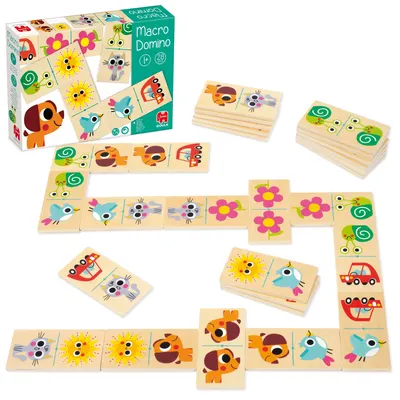 Domino din lemn pentru cei mai mici Goula - Jumbo, 28 piese