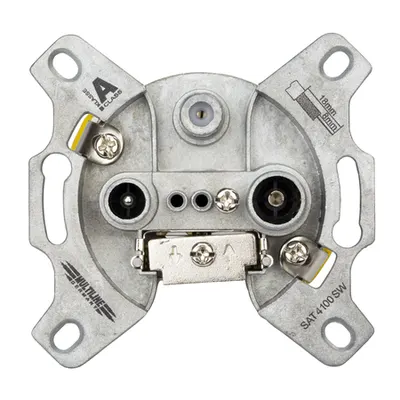 Priza term.3port.R/TV/SAT,Cl.A,aplicata alba