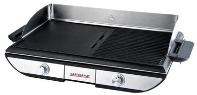 Grătar Gastroback - Advanced pro BBQ, 2300W, antiaderent, plat/cu nervuri, oțel inoxidabil