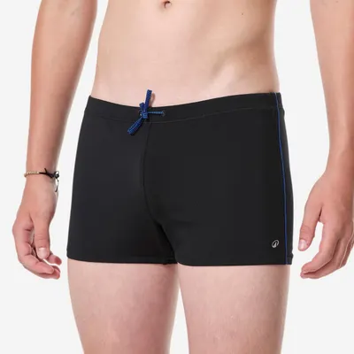 Boxeri de baie înot 100 Plus Negru Băieți Adolescenți