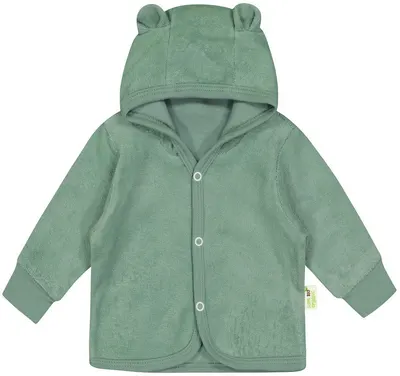 Hanorac cu urechi pentru copii Bio Baby - 56 cm, 1-2 luni, verde frotte