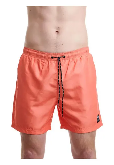 Costum de baie barbati portocaliu - talie elastica - snur de strangere