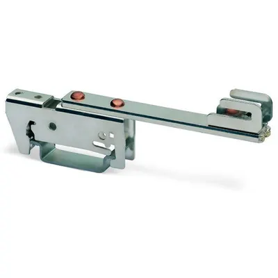 Busbar carrier; for busbars Cu 10 mm x 3 mm; single side, straight; for DIN 35 rail; gray