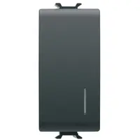 Intrerupator cap scara 1 modul Gewiss Chorus GW12052, 1P 16AX, iluminare, negru satin