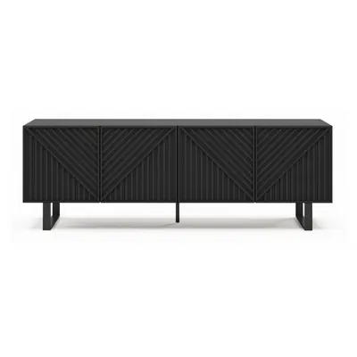 Comodă TV neagră 161x55x35 cm Peta – Marckeric