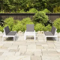Gossi set mobilier de gradina cu perne, 4 piese, alb, plastic