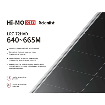 Panou fotovoltaic LONGi Hi-MO X10 Scientist 645W Bifacial LR7-72HVD