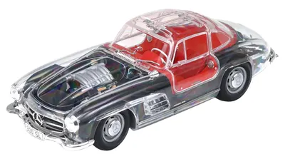 Model de asamblat TAMIYA Modern: Mașini - Mercedes-Benz 300SL Full-View, model transparent