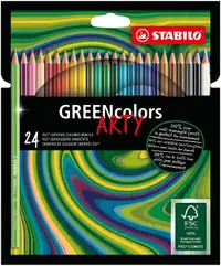 Creioane colorate Stabilo Arty - GREENcolors, 24 culori