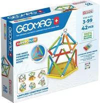 Constructor magnetic Geomag - Supercolor, 42 de piese