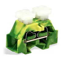 4-conductor terminal block; on both sides with push-buttons; with snap-in mounting foot; for plate thickness 0.6 - 1.2 mm; Fixing hole 3.5 mm Ø; 2.5 mm²; CAGE CLAMP®; 2,50 mm²; green-yellow