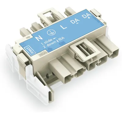 Linect® T-connector; 5-pole; Cod. I; 1 input; 2 outputs; blue