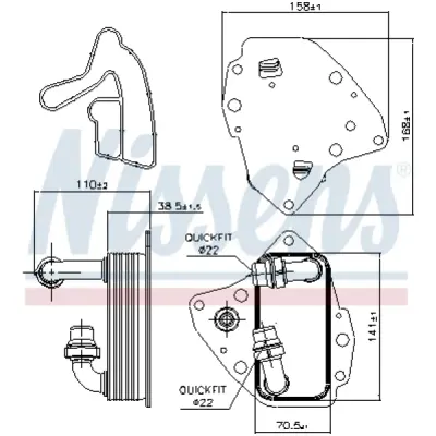 Radiator ulei, ulei motor NISSENS 90996