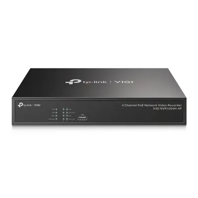 NVR PoE TP-Link VIGI 4 canale 1004H4P 53W, 8 MP,1 SATA Interface, max 10TB(neinclus), H.265+ ONVIF