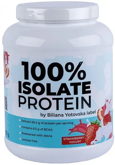 100% Protein isolate, iaurt cu căpșuni, 810 g, BY Supplements