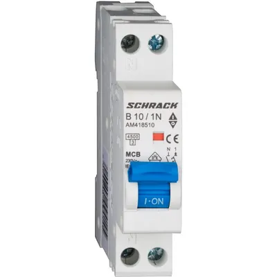 Siguranta automata AMPARO 1P+N 10A, curba B, 4,5kA AM418510