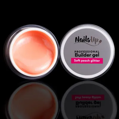 Gel UV Constructie NAILSUP Soft Peach Glitter 50g