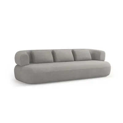 Canapea gri deschis cu tapițerie din țesătură bouclé 226 cm Jenny – Micadoni