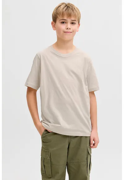 Tricou din bumbac cu imprimeu floral - Bej