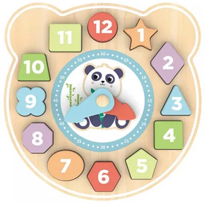 Sorter din lemn Hi Pando – Ceas 3D