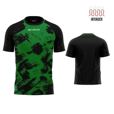 Tricou sport Givova Art Interlock Verde-negru Verde