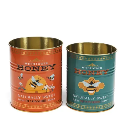 Cutii de depozitare 2 buc. din staniu decorative ø 11x13 cm Honey – Rex London