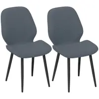 HOMCOM Scaune Tapitate Metalice, Gri Modern | Aosom Romania