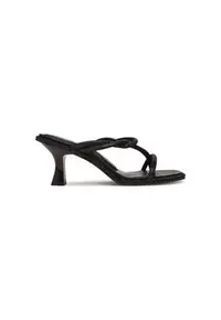 Papuci flip-flop dama K1533958 - Piele ecologica - Negru - Negru