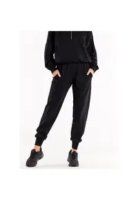 Pantaloni sport dama M317 - Bumbac/Elastan - Negru