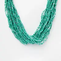 Colier cu multe siruri rasucite din margelute mici turcoaz