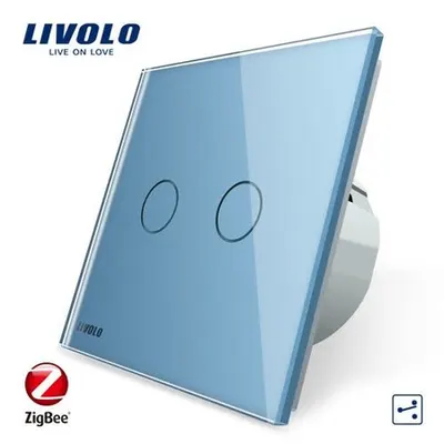 Intrerupator dublu cap scara / cruce ZigBee Albastru