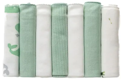 Prosoape din bumbac LoveMAXX - 7 buc, 20 х 20 cm, verde, sortiment