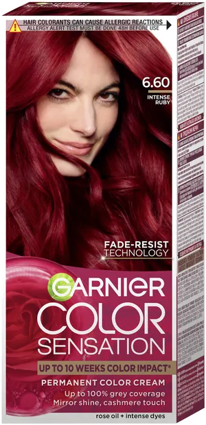 Garnier Color Sensation Vopsea de păr, 6.60 Intense Ruby