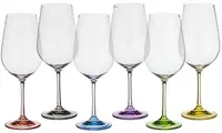 Pahare de vin roșu Bohemia Crystalex - Rainbow, 6 buc, 550 ml