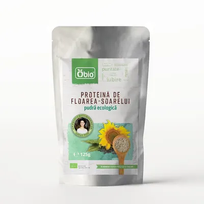 Proteina de floarea soarelui pudra bio 125g Obio