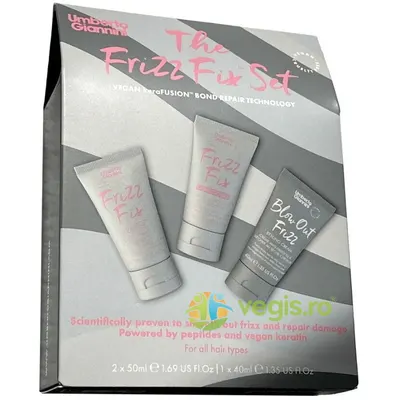 Set pentru Par cu Efect Antistatic Travel Size The Frizz Fix 50ml+50ml+40ml