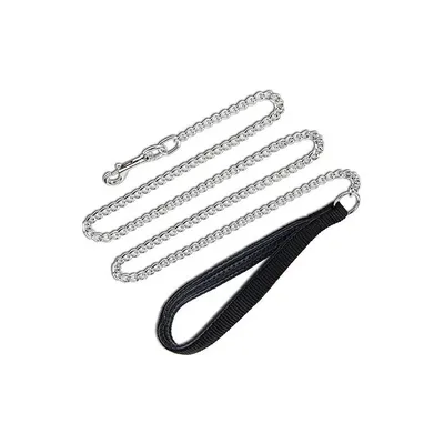 Lesa lant, neagra, maner soft, lungime 1.20 m, pentru caini de talie medie, grosime 3 mm