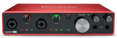 Interfață audio Focusrite - Scarlett 8i6 3rd Gen, roşu/negru