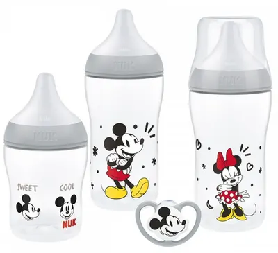Set cadou NUK Perfect Match - Temperature Control, sticle PP, 0-6 luni, Mickey Mouse