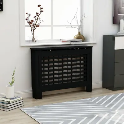 Gossi masca pentru calorifer, negru, 112 x 19 x 81,5 cm, mdf