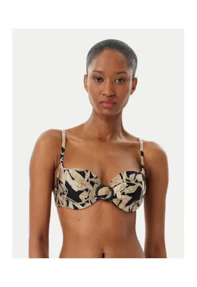 Sutien de bikini dama - negru-verde - grafic - poliamida-elastan