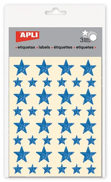 Set stickere APLI - Stelute, praf de stele albastru, 3 file