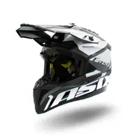 Casca motocross atv copii Asix 127, culoare negru alb, marime YL, 55-56cm