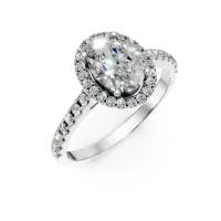 Inel de logodna din aur alb cu un diamant central de 1.01ct si diamante de 0.38ct