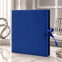Album foto velvet luxury 500 poze 10x15 cm, catifea albastra si panglica satinata, design exclusiv