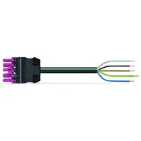 pre-assembled connecting cable; Eca; Socket/open-ended; 5-pole; Cod. B; H05VV-F 5G 1.5 mm²; 3 m; 1,50 mm²; blue