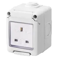 Watertight Enclosure Complete With System Devices - With Socket-Outlet 2p+e 13 a - Standard Englez - Ip55 - Grey Ral 7035