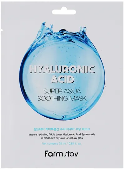 FarmStay Mască de față folie Hyaluronic Acid Super Aqua, 25 ml